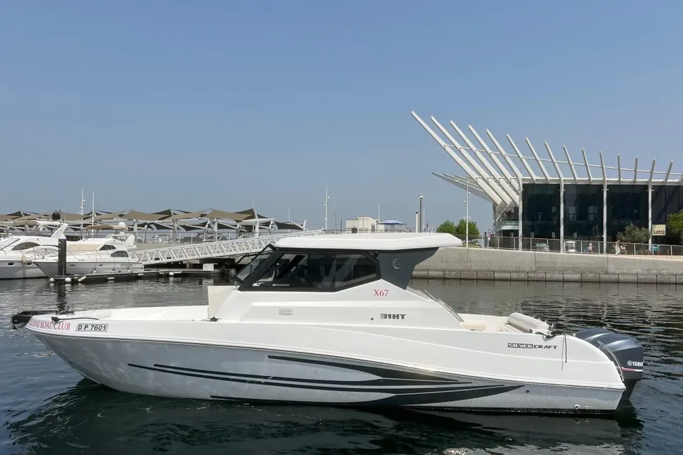 X67 Silvercraft boat at Dubai Harbour, Dubai