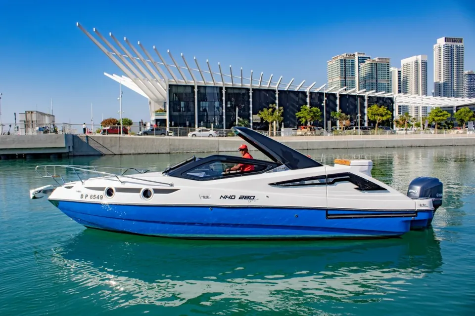 X83 NHD 28O boat at Dubai Harbour, Dubai