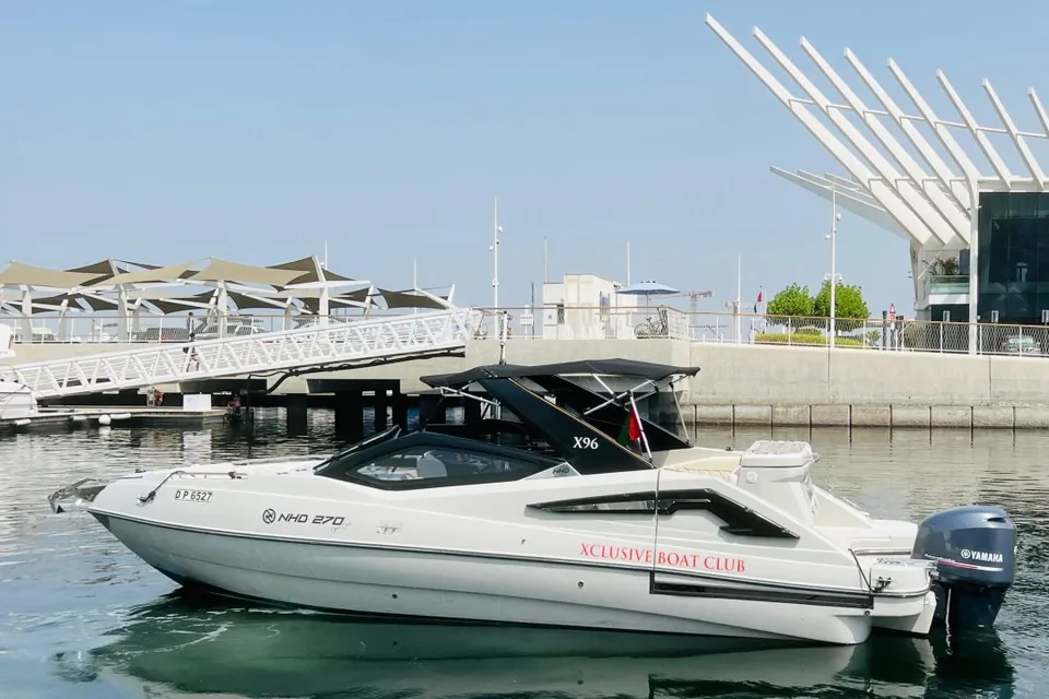 X96 NHD 27O boat at Dubai Harbour, Dubai