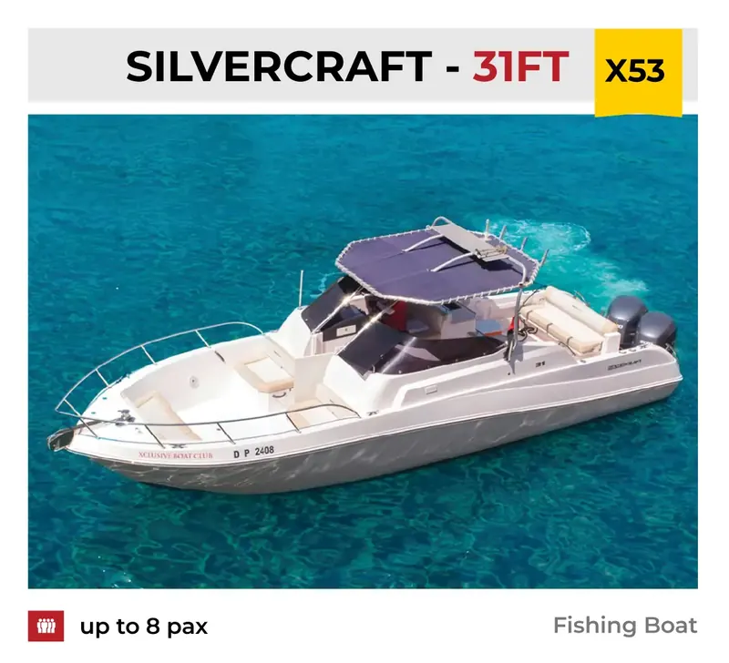 Xclusive Boat Club boat Silvercraft at Dubai Marina, Dubai
