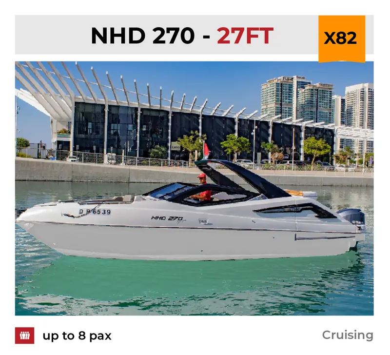 Xclusive Boat Club boat X82 at Dubai Harbour, Dubai