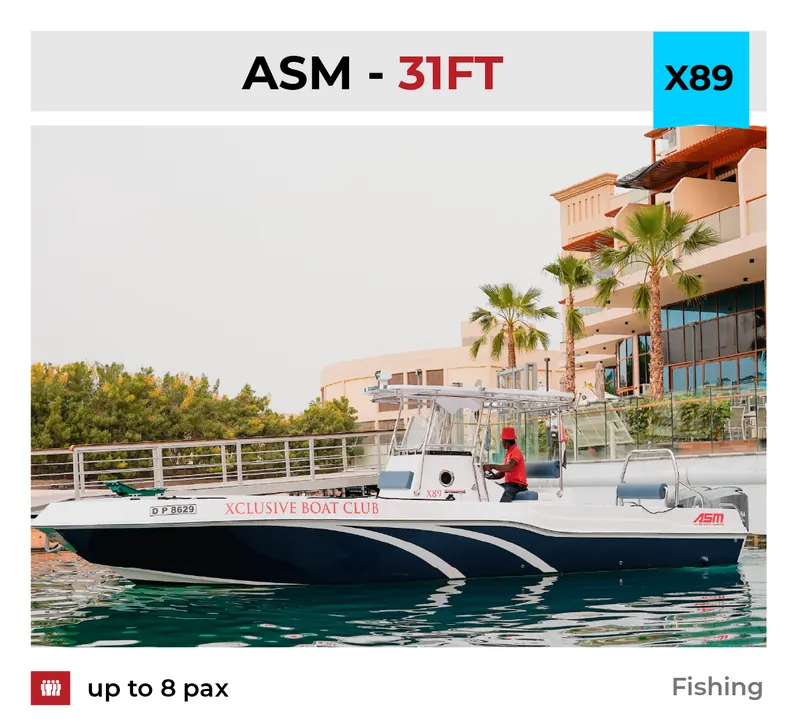 Xclusive Boat Club boat X89 at Palm West, Dubai