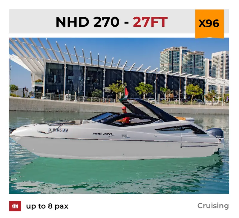 Xclusive Boat Club boat X96 at Dubai Harbour, Dubai