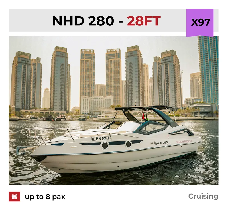 Xclusive Boat Club boat X97 at Creek Harbour, Dubai